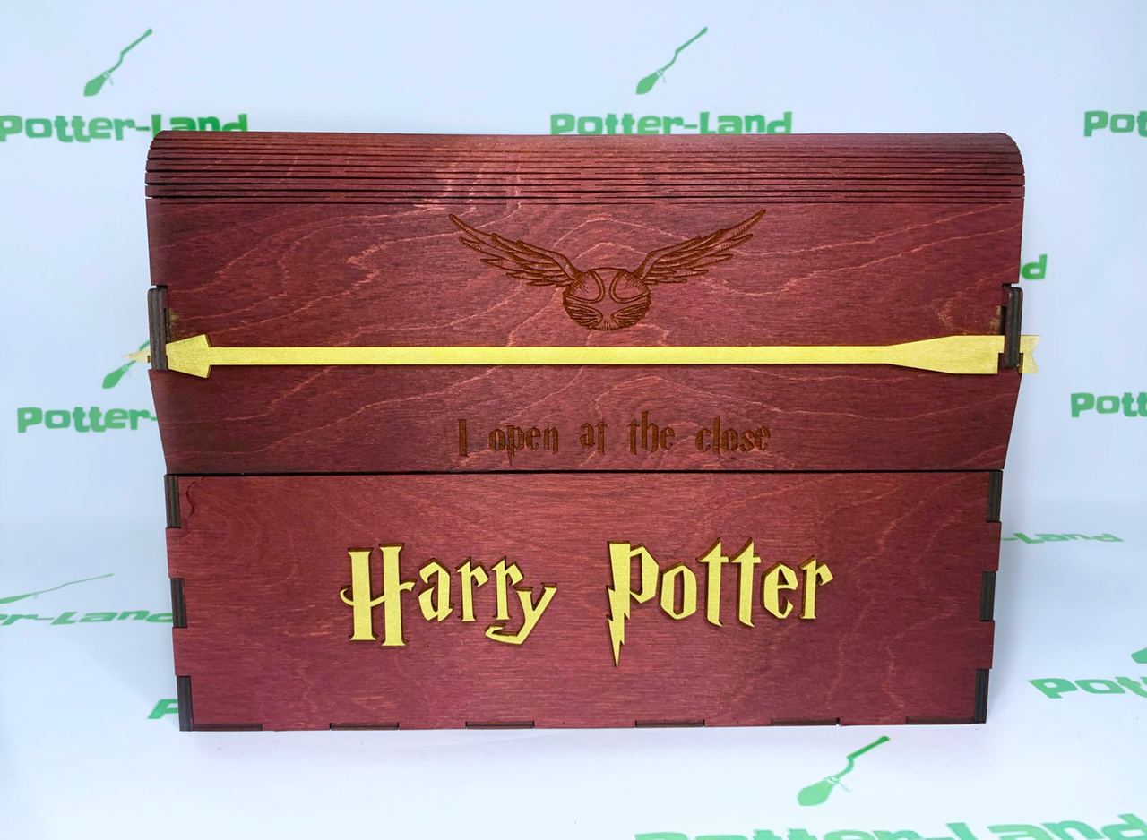 7 книг Гарри Поттер Росмэн в бордовом деревянном сундуке стрела
